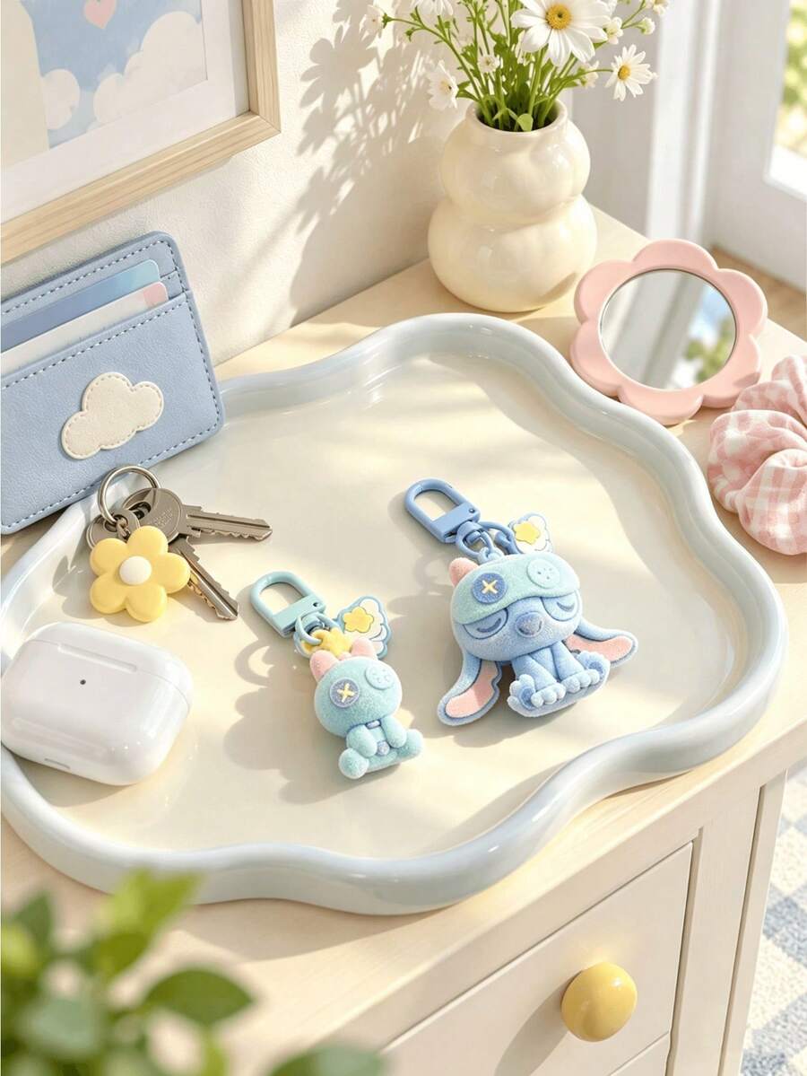 MINISO Disney Stitch Sleep Mask With 2 Charms Set, Suitable For Handbags, Backpacks, Wallets, Birthday Christmas Gift - Style 1 - View 1