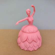 1pc Large 3D Printed Ballet Dancer Jewelry Storage Box With Lid, Multi-Functional Decorative Trinket Container, Creative Desktop Ornament, Perfect Holiday Gift For Women - Multicolor - View 4