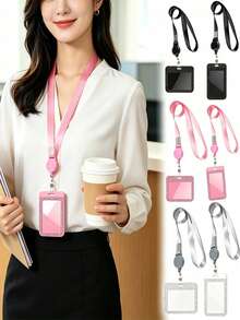 Tempat Kartu Identitas Lanyard Mengkilap, Lanyard Anti-Hilang, Kantung Kartu Identitas Pelajar, Tempat Kartu Restoran Layanan Mandiri, Desain Penutup Geser, Tempat Kartu Bus, Tempat Kartu Identitas Portabel yang Dapat Diatur, Gantungan Kunci Dekoratif, Hadiah Sempurna - MultiWarna - View 1