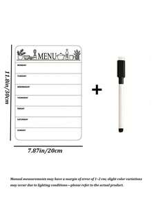 Refrigerator Whiteboard Menu Planner Sticker, Includes 1 Erasable Marker, Erasable Weekly Meal Plan Chart, Kitchen Shopping Memo, Refrigerator Message Board Erasable Memo Pad Whiteboard Sticky Note Calendar Weekly Planner - Multicolor - View 10