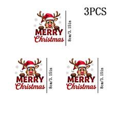1/2/3pcs Cartoon Red Nose Reindeer Merry Christmas Heat Transfer Vinyl ...