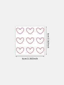 1pc Temporary Tattoo, Red Outline Hollow Heart Pattern, Realistic Fake Tattoo Design, For Daily, Bachelorette Party Favors, Music Festival, Game, Graduation Gift, Lasts 3-5 Days - Red - View 6