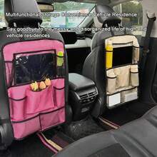 1pc Car Storage Hanging Bag, Car Seat Back Storage Pouch, Simple Portable Large Capacity Organizer, Black/Khaki/Rose Red Multiple Colors Available - A - View 4