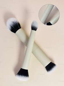 1pc Dual-Ended Multi-Function Makeup Brush, Suitable For Foundation, Concealer, Highlighter, Blush, Holiday Makeup Brush Set - Beige - View 6