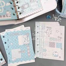 1 Pack (60 Sheets) M5 Angel Rabbit Planner Refill Paper, Highly Attractive Detachable 5-Hole Thickened Replacement Travel Notebook Loose-Leaf Paper - Multicolor - View 3