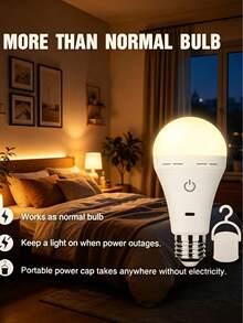 1/2pcs Smart Remote Control LED Bulb, Large Capacity Battery, Ultra Long Battery Life, With Remote Control, Rechargeable LED Bulb, Detachable, Ambient Light, Table Lamp, Wall Lamp, Ice Hockey Light, Emergency Light, 3 Color Lights, USB Charging LED Bulb With Hook - Portable High Brightness, Suitable For Bedroom, Living Room, Compatible With Remote Control, Suitable For Various Lamps, Outdoor, Camping, Multiple Colors And White Adjustable - Various - View 9