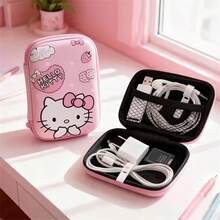 Hasbro 1PC Sanrio Hello Kitty Cartoon Creative Data Cable Storage Bag, Which Can Store Mobile Phone Chargers, Headphones, USB Flash Drives, Portable Storage Boxes, Coin Purses, And Bluetooth Headset Storage Bags - One Size - View 1