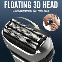 Hatteker 1pc Electric Shaver For Men, Portable Home Use USB Rechargeable Beard Trimmer, Dry & Wet Shaving Razor - Black - View 6