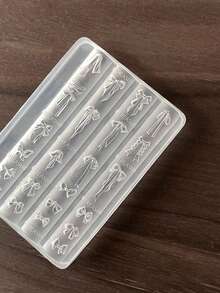 Khuôn silicon làm móng nghệ thuật hình nơ, khuôn trang trí móng dán DIY 3D ruy băng nơ mềm dập nổi - Nhiều màu - Xem 8