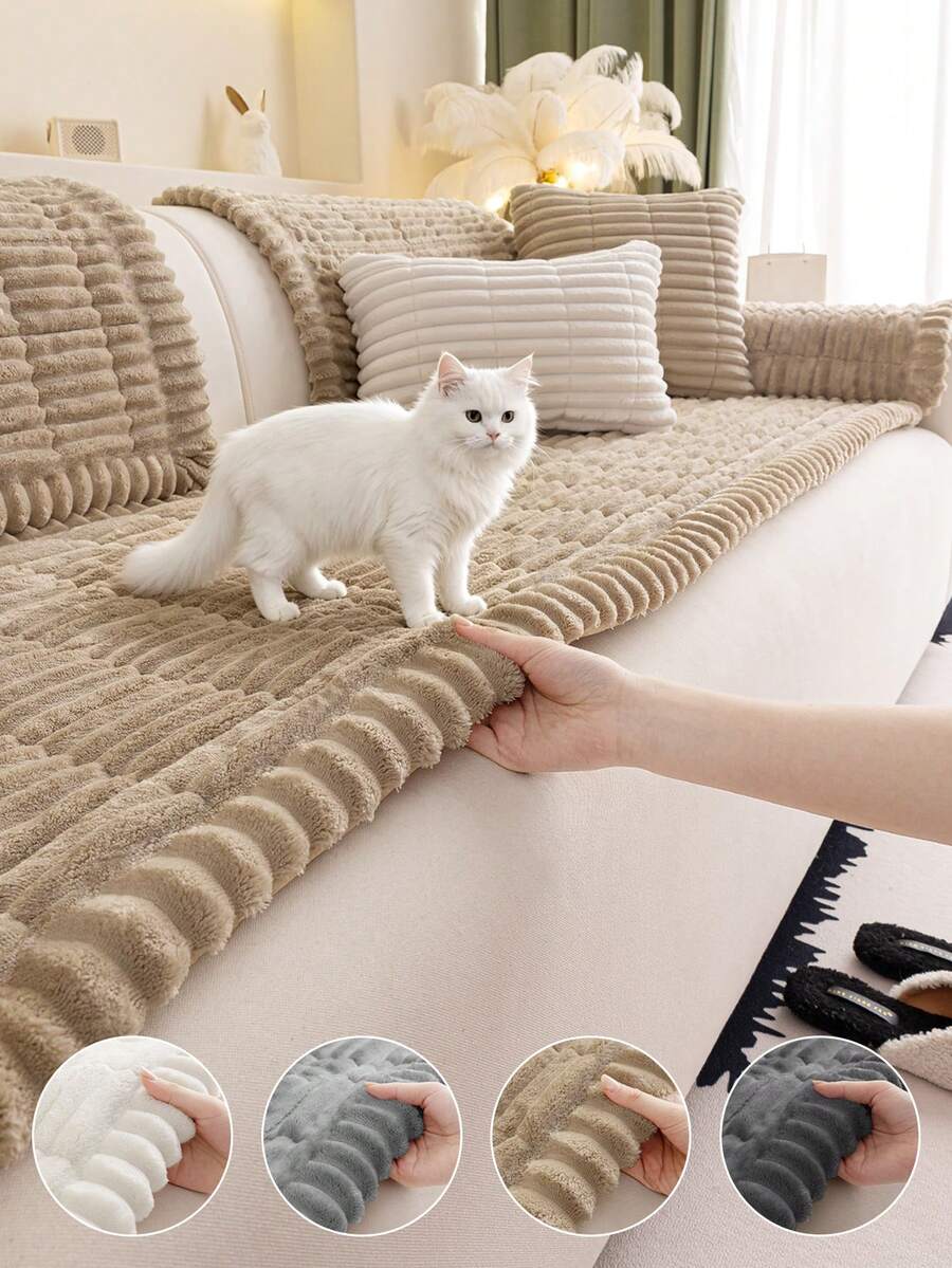 1 buah Sarung Sofa Flanel Minimalis Modern - Lembut & Nyaman, Tanpa Bantalan, Ramah Hewan Peliharaan, Dapat Dicuci dengan Mesin, Cocok untuk Sofa Seksi 1-4 Dudukan, Dekorasi Multifungsi untuk Ruang Tamu, Kamar Tidur, Kantor