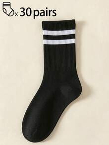 1/5/10/20/30/40 Unisex Casual, Simple, Fashionable, Versatile, Casual, Sweat Absorbing, Breathable, Mid Length Socks For Couples - Multicolor - View 27