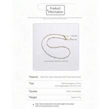 DARA S925 Sterling Silver Freshwater Pearl Necklace 2-3mm White Beads Minimalist Fashion Style For Dating And Gifting - White - View 4
