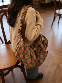 Back To School Season Korean Style Ins Niche Design Versatile Shoulder Bag, Suitable For Female College Students, Artistic Shopping Bag, Lazy Student Canvas Commuter Bag - Multicolor - View 4