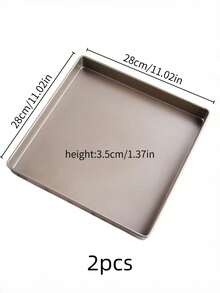 1PC Thickened 11-Inch Square Baking Pan, Gold Carbon Steel Baking Pan, Cake Roll Nougat Cookie Baking Mold, Non-Stick For Oven, Baking Tools, Baking Tray - Brown - View 12