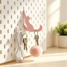 2/6pcs Cat Pegboard Hooks, Compatible With Desk Clip Pegboard, Creative 3D Printed Hooks For Study Room Entryway Storage, Key Earphone Small Item Organizer - Multicolor - View 6