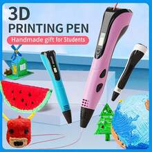 High Temperature 3D Printing Pen Set, Includes 12 Colors PLA Filament, Drawing Board With Base Paper Mold And Heat-Insulating Finger Sleeve - A - View 2