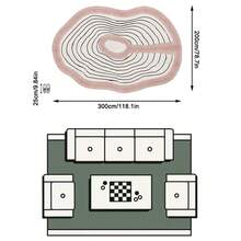 1PC Pink & White Abstract Wave Pattern Area Rug, Modern Minimalist Faux Cashmere Asymmetrical Shaped Edge, Machine Washable Large Size Mat For Living Room Bedroom, Aesthetic Home Decor - Multicolor - View 19