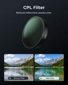 TELESIN Filter Set (Includes CPL, VND 8-32, 1/4 Soft Filter And 10x Macro Lens), Waterproof Aluminum Alloy Frame Design, Specifically Designed For OSMO NANO Camera. - View 4