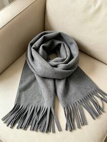 1PC Unisex Simple Solid Color Regular Style Scarf, Pashmina Fringe Scarf, Fall Decor, Suitable For Seasonal Transitions, Daily Wear, New Year Gift - Multicolor - View 14