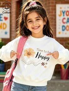 Retro Watercolor Flowers: Uplifting And Positive Children's Hoodie - White - View 1