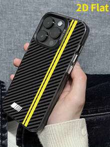 Racing Style Black Minimalist Pattern Fashionable Phone Case Compatible With 17, 16, 15, 14, 13, 12, 11 Pro Max, Plus And Other Series Models, Provides Shockproof Protection, Best Holiday Gift/Birthday Gift/Halloween Event Gift For Family, Friends And Partners - Multicolor - View 1