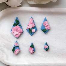 Slender Rhombus Cone Pattern Polymer Clay Cutter, Long Rhombus Shape Clay Cutter With Pointed Top And Wide Bottom, DIY Handmade Earring Pendant Brooch Making Tool, Compatible With Polymer Clay, 3D Printed, Clean Cut, Handmade Jewelry Floral DIY Craft Accessories - Geometric - View 3