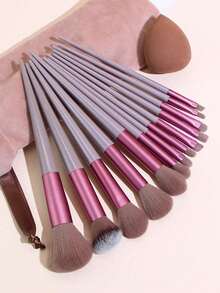 Cosmetic Brush Set For Eyeshadow, Foundation, BB Cream, Concealer, Blush, Powder, Mixed Beauty Soft Comprehensive Makeup Tools For Women - Brown - View 5