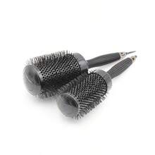 Round Brush Black Heat Conduction Hairbrush Comb For Home Salon Hair Design For Man Woman Blow Drying Curling - Black - View 5