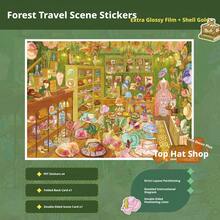 2.5D 3D Scene Stickers, Shell Gold PET Stickers, Vintage Decorative Collection, DIY Scene Making Stickers, Stress Relief Handmade Toy, Senyou Large 46.0 Series, Miniature Landscape Stickers - Large Size 46.0-pearlescent Series - View 6
