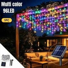 Highly Attractive Outdoor Holiday Lighting, This Solar Powered Wave Ice String Light Specification 4m*0.6m, Equipped With 96 LED Beads, Supports Warm Light, White Light, And Colorful Three Light Colors Switchable At Will. The Wave-Shaped Design With Fluid And Soft Lines Creates A Rich Layered Effect After Hanging, Easily Beautifying Outdoor Spaces. Solar Powered, Automatically Stores Energy From Sunlight During The Day And Turns On Automatically At Night, No External Power Source Required, Simple Installation Without Wiring. - Solar Icicle Lights - View 15