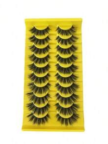 2026 New 10 Pairs Cat Eye False Eyelashes, Natural Soft Long Style, Transparent Stem, Cartoon Style, Suitable For Exaggerated Makeup, Reusable, Easy To Wear, Create Natural Makeup Look, Suitable For Daily, Party, Wedding, Holiday And Other Occasions - View 8