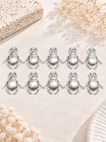 10pcs Stainless Steel Insect Beetle Necklace Pendant Set, Natural Multi-Shape Pendants, DIY Necklace Earring Jewelry Accessories - Multicolor - View 7