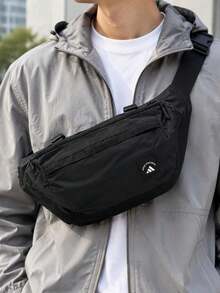 Adidas Men's Women's Crossbody Bag MH WAIST BAG L Daily Travel Storage Small Bag KR5138 - Black - View 1