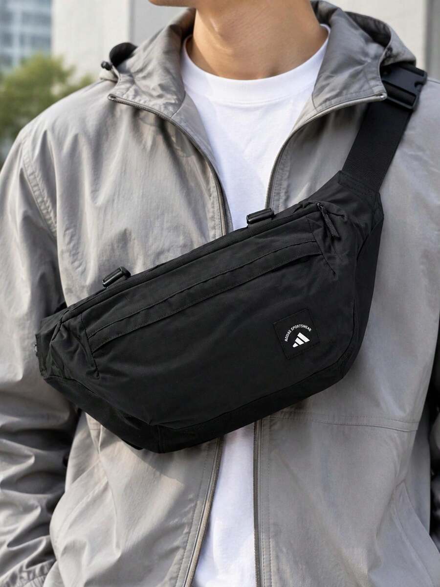 Adidas Men's Women's Crossbody Bag MH WAIST BAG L Daily Travel Storage Small Bag KR5138 - Black - View 1