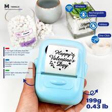 Printer Label Marklife P50 - Printer Label Termal, Mesin Label Portabel, Cocok untuk Produk, Alamat, Stiker, Keperluan Rumah dan DIY, Kompatibel dengan Sistem Android, iOS, dan Windows, Dilengkapi dengan 1 Gulungan Stiker Putih Bulat 50mm - Mint Blue - View 6