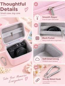 Tas Kamera Digital, Tas Penyimpanan Kamera Hard Shell EVA Portabel, Tas Pelindung Tahan Air, Tahan Guncangan, dan Tahan Debu untuk Kamera Digital Kompak & Fotografi Perjalanan - View 4