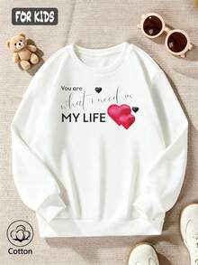 سترة رومانسية بتصميم قلبين مزدوجين وعبارة You are what i need in my life - أبيض - مشاهدة 3