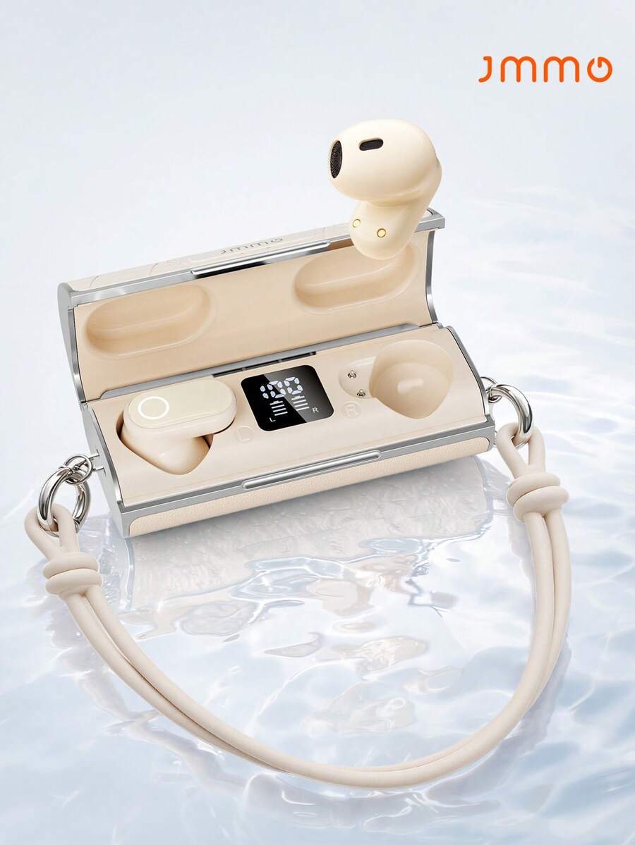 JMMO Portable Wireless Earphones, Digital Power Display Stereo Earbuds With Removable Hand Strap - View 1