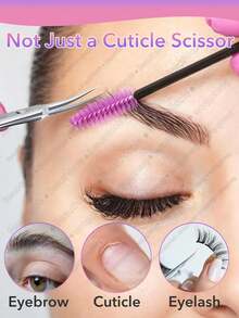 4/2/1-Piece Set Of Stainless Steel Fine Curved Blade Cuticle Scissors, Used For Trimming Eyebrows, Eyelashes And Dry Skin, As Well As Manicure Tools - Multicolor - View 4