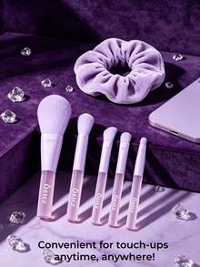 OEIEZ 5pcs Portable Makeup Brush Set, Multi-Functional Makeup Brushes With Exquisite Storage Box, Soft Bristles Suitable For Foundation, Blush, Nose Contour, Eyeshadow, Concealer, Perfect For Travel - Multicolor - View 3
