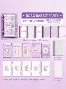 1 Cute Waterproof Cover Material Notebook, Highly Attractive Girls Loose-Leaf Planner, Detachable Loose-Leaf Design, Portable Notepad, Spiral-Bound Detachable Notebook, Girly Style Planner (Random Color Shipped) - 1 Set - View 11