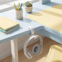 Portable Desktop Side Bag Hook, No Drilling Required, Detachable Desk Edge Hanging Rack, Double Hook Storage Organizer, Suitable For Student Dorms And Classrooms - Multicolor - View 8