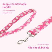 1pc Floral Pet Leash, Fresh Daisy & Sunflower Print, Lightweight Outdoor Dog Leash For Small To Medium Dogs And Cats, Multiple Colors Available - Hot Pink - View 4