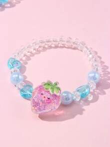 20Pcs Blue Heart Beaded Bracelets Gift Box For Girls, Kids Party Jewelry Birthday Gift - Multicolor - View 9