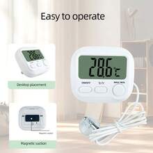 High Precision Electronic Thermometer, Ultra-Sensitive Temperature Sensor, Fahrenheit/Celsius Switchable, Measures -40℃~70℃, Suitable For Fish Tank, Indoor, Refrigerator, Greenhouse, AAA Battery Powered, Battery Not Included - View 6