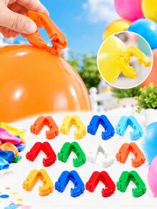50/100pcs Colorful Balloon Knotting Tool, Plastic Quick Balloon Clips, Easy Balloon Tying Tool, Suitable For Birthday Party Wedding Decoration. Balloon Knotting Tool, Balloon Clips, Party Balloon Accessories, Balloon Knotting Tool, Birthday Party Decoration, Wedding Balloon Supplies - Balloon Clip - View 2