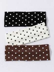 3pcs/Set Fashion Women Polka Dot Print Soft Non-Slip Headbands, Elastic Yoga Sports Hair Accessories, Suitable For Daily Wear And Various Occasions - Multicolor - View 10