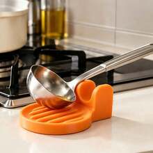 1pc Kitchen Utensil Rest, Round Drainable Spoon Holder With Dual Curved Ear Support, Collects Excess Soup Liquid, Countertop Cookware Organizer For Home Cooking, Ideal Housewarming Gift - Multicolor - View 9