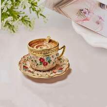 1pc Exquisite Mini Coffee Cup Shaped Jewelry Box, Ring Box & Accessory Storage Box For Rings And Earrings, Cute Desktop Decor Ornament Gift, Small Keepsake Organizer Box Suitable For Vanity Drawer Travel, Portable Jewelry Box For Women, Teens And Adults - Multicolor - View 11
