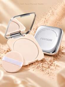 FEOTZNW Soft Focus Oil Control Powder Compact With Puff, Waterproof Long-Lasting Matte Finish, Makeup Gift For Women Birthday / Valentine's Day / Mother's Day, Party Essential - 01# Ivory - View 3
